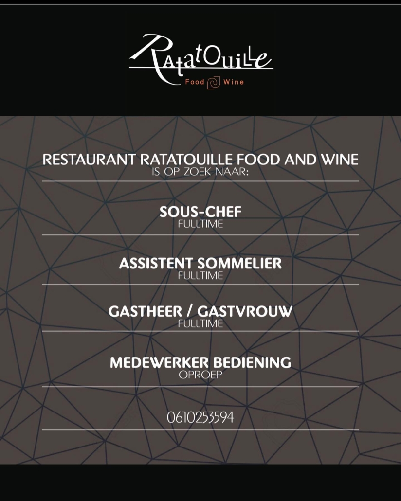 ratatouille food & wine, vacatures, euro-toques nederland